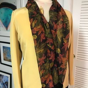 Fall leaves sheer scarf